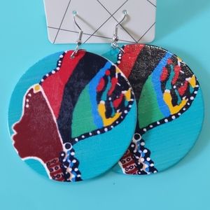 ⭐FREE⭐Painted Wooden Earrings